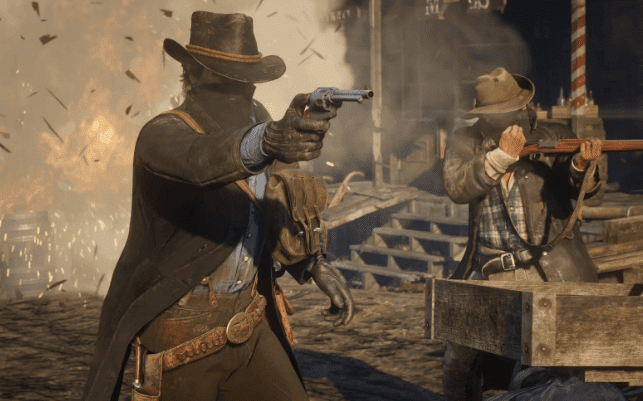 red dead redemption 2 shooting scene